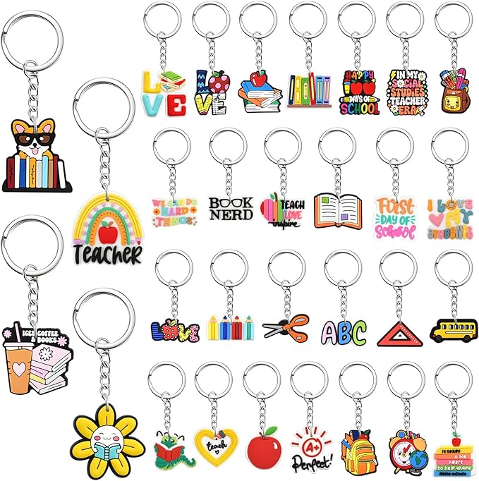 Keychains Bulk DIY Cute Keychain Charms Backpack Charms for Girls Backpack Keychains PVC Key Ring Party gifts