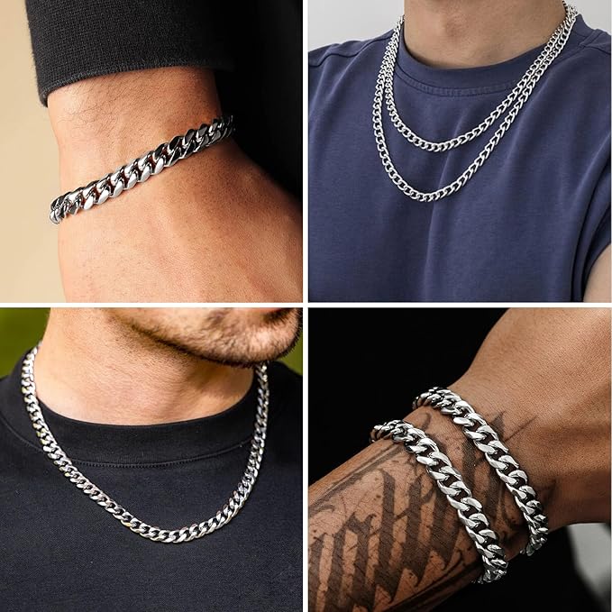 2Yards Stainless Steel Cuban Chain Roll 12.7MM Stainless Steel Curb Link Chain Spool Bulk for Jewelry Making