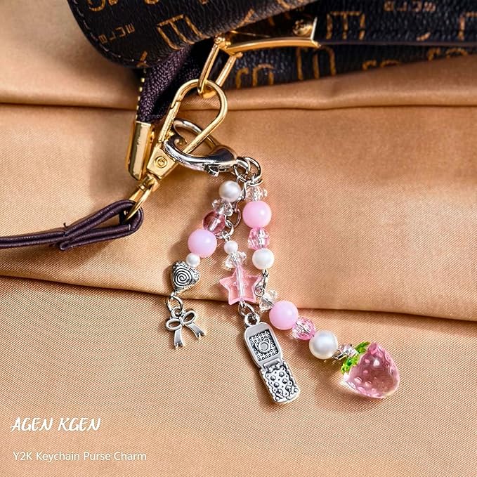 Novelty keychains Aesthetic Y2K Keychain Charms Stylish Keychains Accessories for Women Bag Purse Gifts
