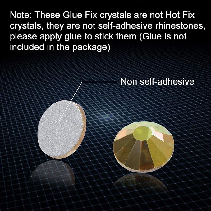 2880 Pieces Flatback Rhinestones Glue Fix Crystal Glass Diamantes Gems for Crafting Nail Art Crafts Decorations Clothes Shoes 2.8 mm (ss10, Metallic Sunshine)
