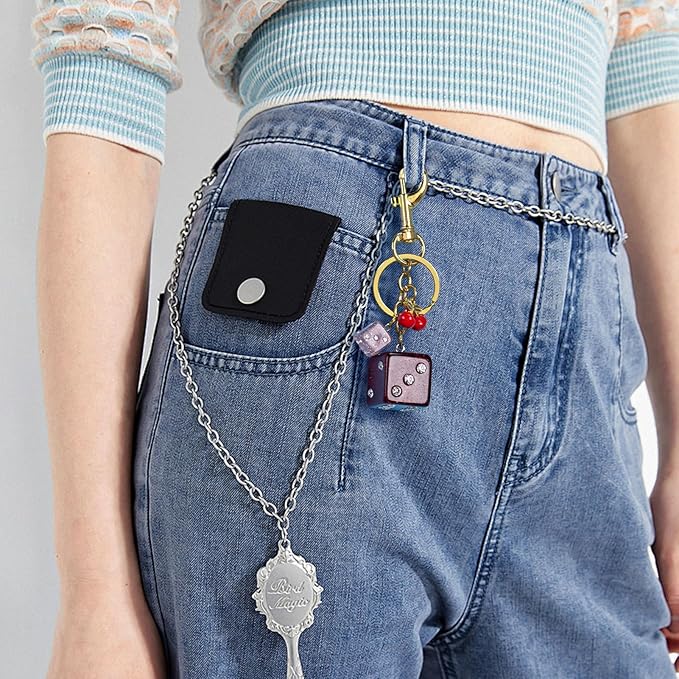 Bag Charms for Handbags-8 Ball Dice Keychain Backpack Charm Purse Dice & Star Charms Women Girl