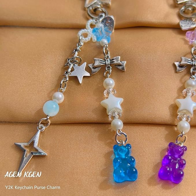 Novelty keychains Aesthetic Y2K Keychain Charms Stylish Keychains Accessories for Women Bag Purse Gifts
