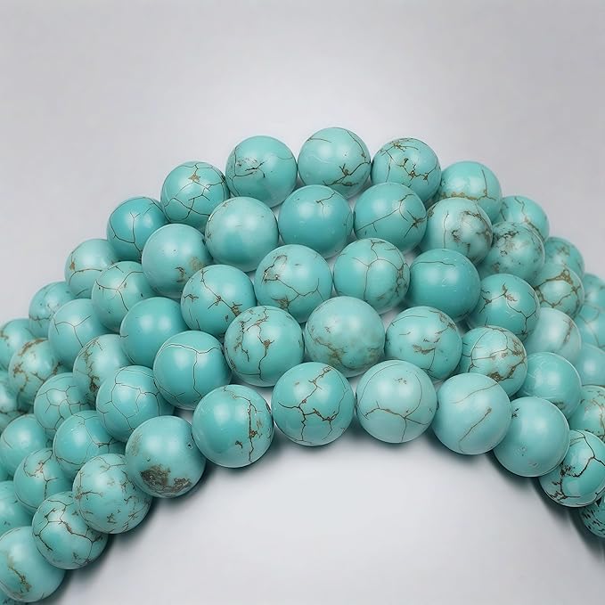 MJDCB Best Sellers Stone Beads Turquoise Round Loose Beads for Jewelry Making DIY Bracelet Necklace (4mm)