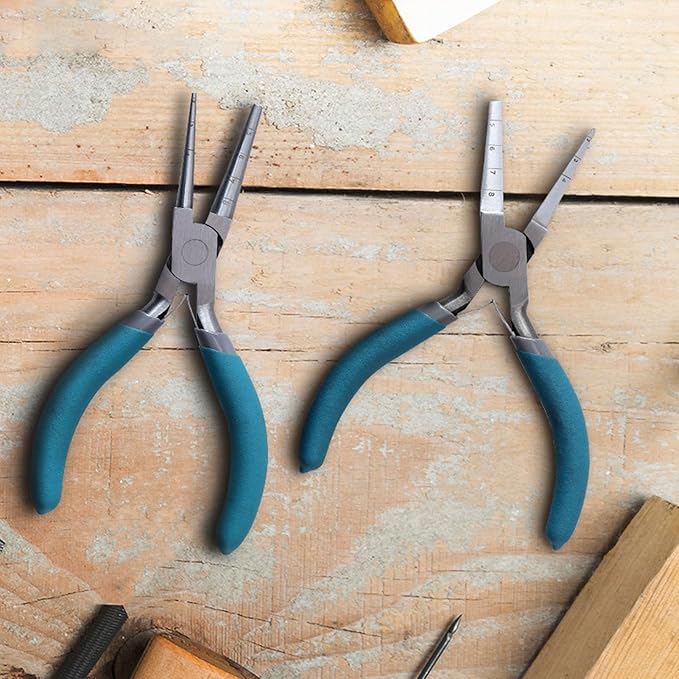 6in Double Square Nose Winding Pliers Multifunctional Wire Looping Pliers with Scales for Crafts Jewelry Making