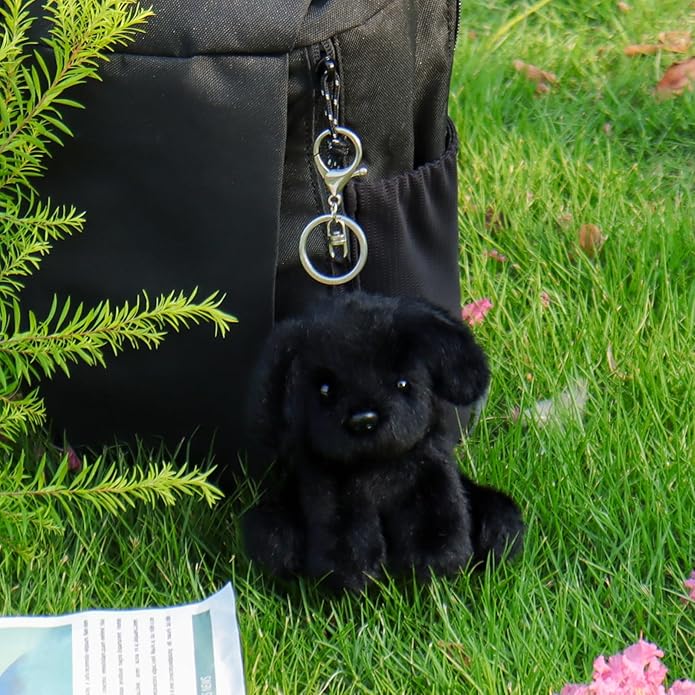Apricot Lamb Plush Labrador Dog Puppy Stuffed Animal Soft Keychain for Kids Bag, Purse, Backpack, Handbag