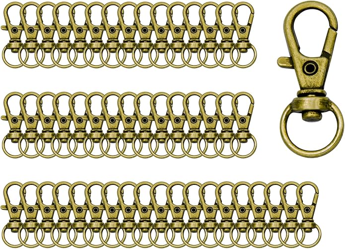 Swivel Snap Hooks Premium Metal Lobster Claw Trigger Clasps for Lanyard Keychain Rings Bag Purse Tag Jewelry Making DIY Crafts