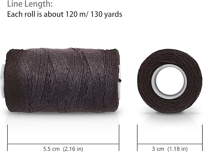 Ryalan UV Resistant High Strength Polyester Thread for Upholstery, Drapery, Beading, Purses, Leather, Hair Weave Bundles, Hair Extensions, Wig DIY Project 3 Rolls (3 Thread Black, Brown, Blonde)