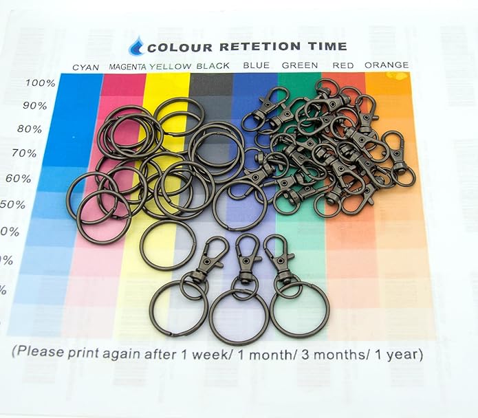 Swivel Snap Hooks with Split Key Rings Premium Metal Silver Lobster Claw Trigger Clasps for Keychain Clip Lanyard Bag Purse Tag Jewelry Making Crafts