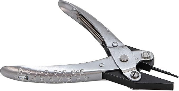 The Beadsmith 3-Step Round and Flat Nose Parallel Plier, Loops 1, 1.5, 2mm, 5.5 inches (140mm) Steel tool for jewelry making, with spring