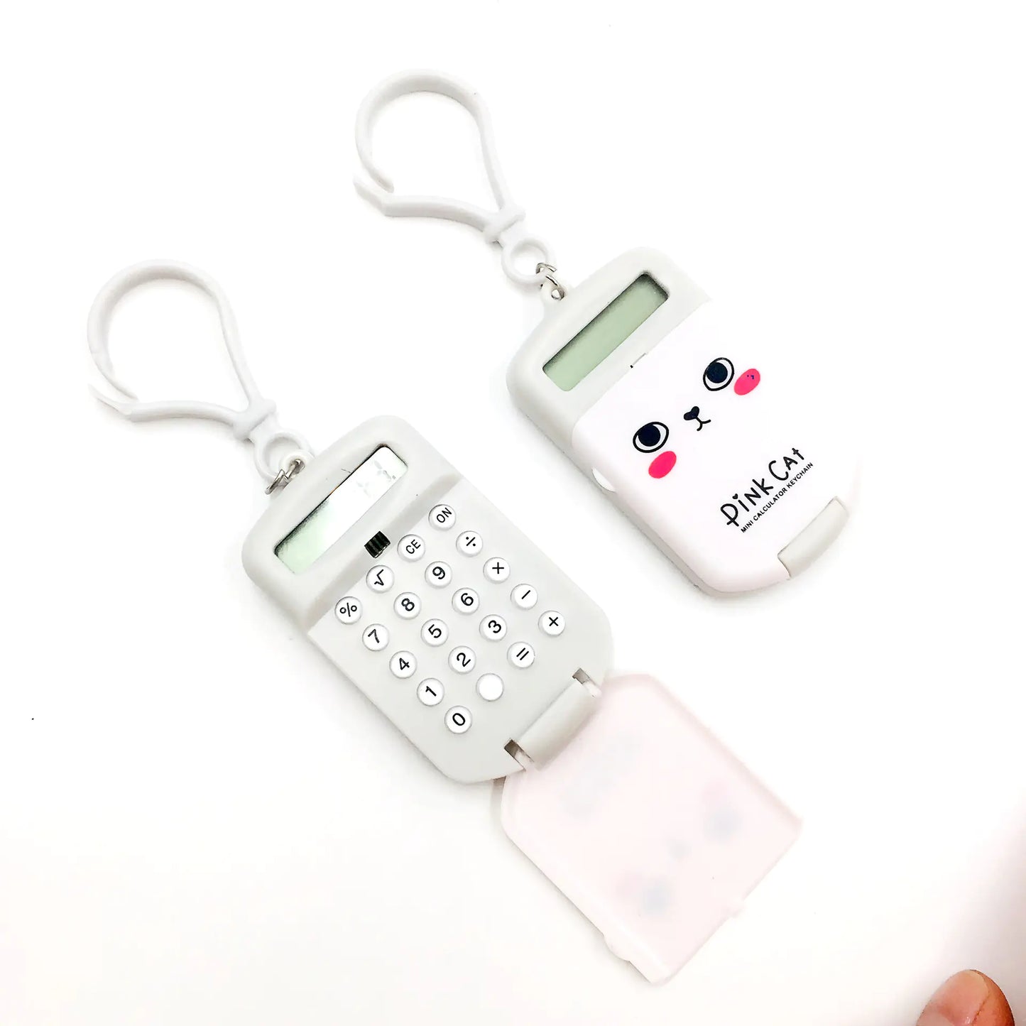 Smiling Face Emoji Biscuit Mini Calculator Keychain