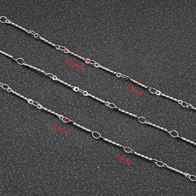 UMAOKANG 5 Meters Embossed Stick Chain Link for Jewelry Making Stainless Steel Chains for Handcraft DIY