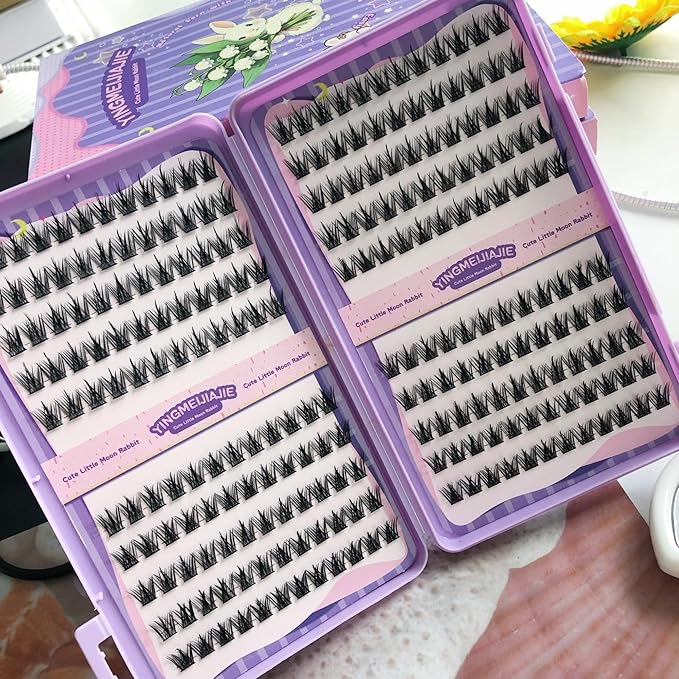 Clicar 10-16mm magnetic eyelashes,C-D Curvature lash clusters kit,3D Wispy Lashes Clusters DIY Lash Extension Kit,No need Glue (240pcs 11-13mm 60D)