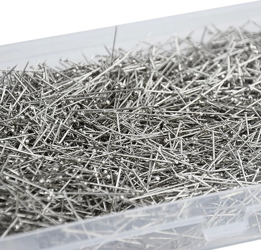 3000 Pieces Head Pins Fine Stainless Steel Pin Dressmaker Pins Fine Satin Pin for Sewing and Craft, Jewelry Making 1 1/16 Inch