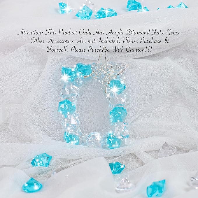 Acrylic Crushed Ice Rocks, Babenest 150 PCS Fake Crystals Plastic Ice Cubes Diamonds Gems for Vase Fillers, Home Decoration, Table Scatter, Event, Wedding, Arts & Crafts (Baby Blue/Clear)