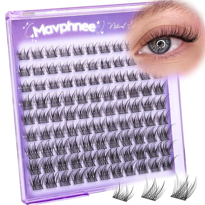 Natural Lash Clusters 8MM 10MM 12MM Eyelash Clusters Short Wispy DIY Lash Extensions CC Curve Individual Lashes Fluffy Cluster Eyelash Extensions for Clean Girl & No Makeup