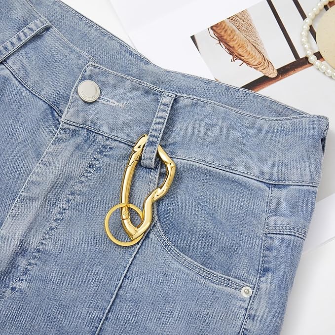Cute Y2K Carabiner Keychain Clips Irregular Cool Multi-Use Large Heavy Duty Carabiner Hook Key Ring Outdoor Accessories Buckle