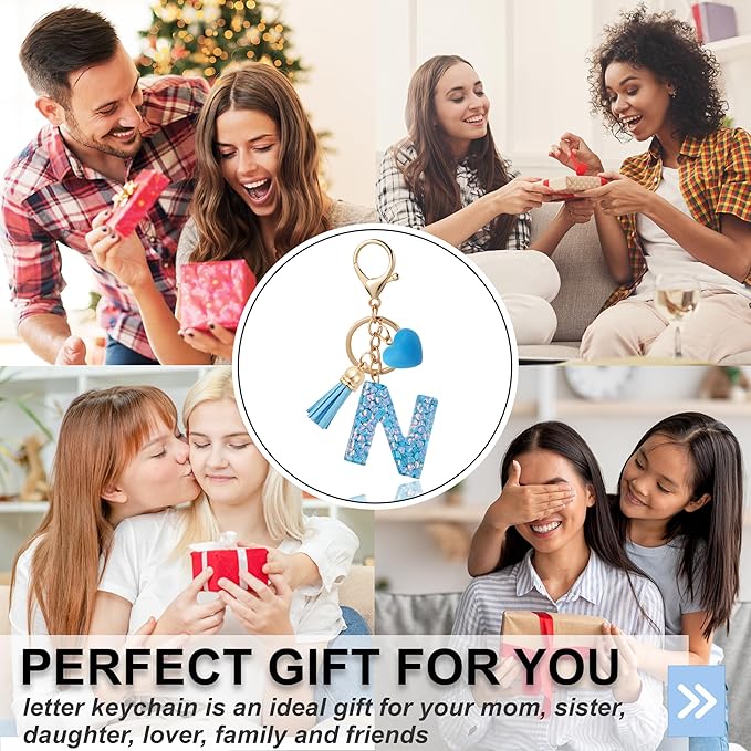 Alphabet Initial Letter Keychain Cute Heart Resin - Letter Keychain for Backpack Charms - Initial Keychains for Women