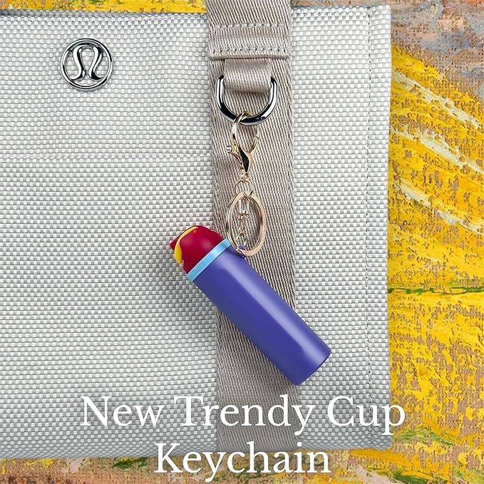 Mini Trendy Bottle Keychain Accessories Compatible with Owala Water Cute Tumbler Cup Chapstick Lip Balm Holder Charms