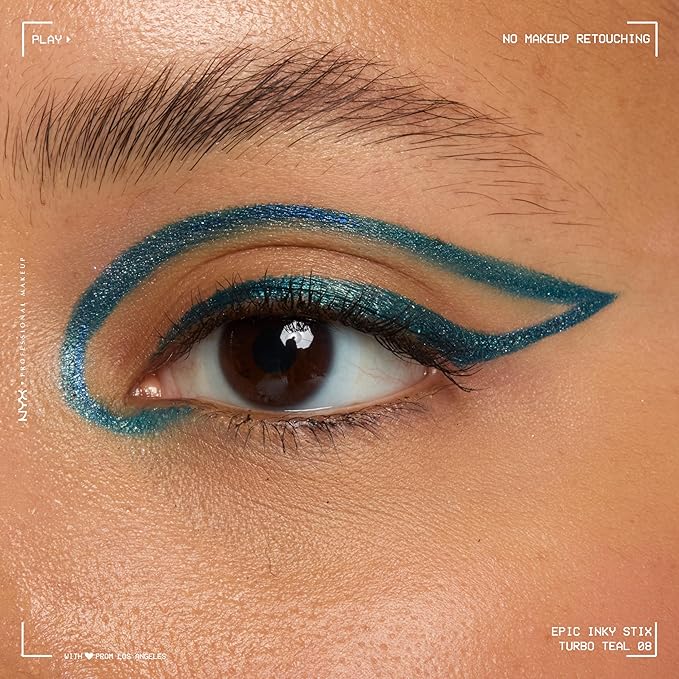 NYX PROFESSIONAL MAKEUP Epic Inky Stix Eyeliner, Mechanical Cream Gel Eyeliner, Waterproof Formula With Up To 24HR Wear - 08 Turbo Teal (Metallic Dark Turquoise)