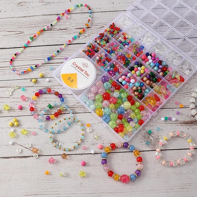 nikkiGuo Acrylic Bear Bead Chain Buckle Bracelet Necklace Jewelry DIY Necklace, Mask, and Eyewear Chain Making Kit Colorful Chain Buckle (Transparent Color Mixing)