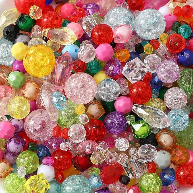 nikkiGuo Acrylic Bear Bead Chain Buckle Bracelet Necklace Jewelry DIY Necklace, Mask, and Eyewear Chain Making Kit Colorful Chain Buckle (Transparent Color Mixing)