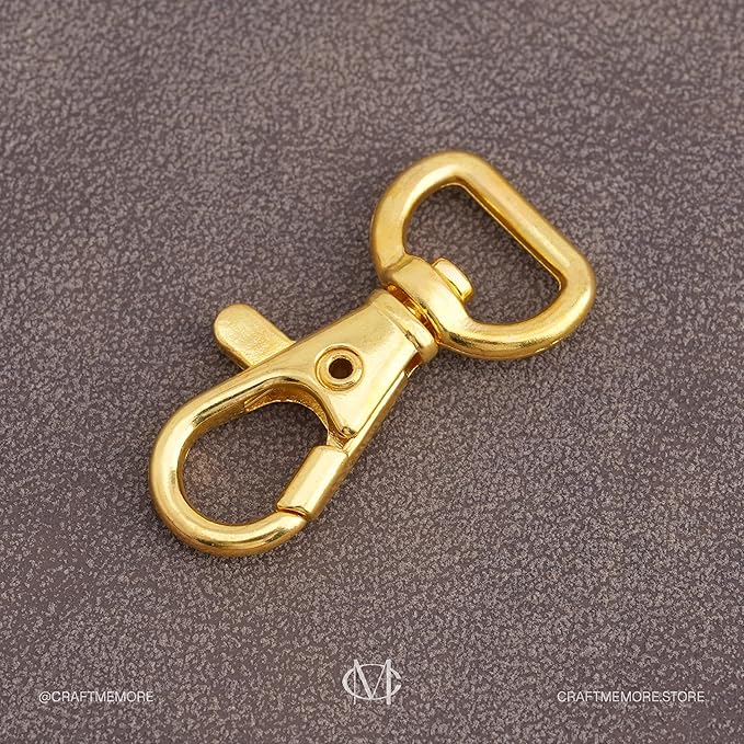 20pcs Swivel Lobster Claw Clasp Trigger Snap Hooks for Purse Making Macrame Lanyard Clip CSPS (1/2 Inch, Gold)