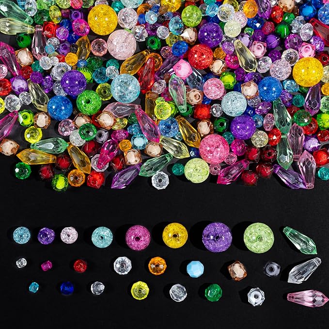 nikkiGuo Acrylic Bear Bead Chain Buckle Bracelet Necklace Jewelry DIY Necklace, Mask, and Eyewear Chain Making Kit Colorful Chain Buckle (Transparent Color Mixing)
