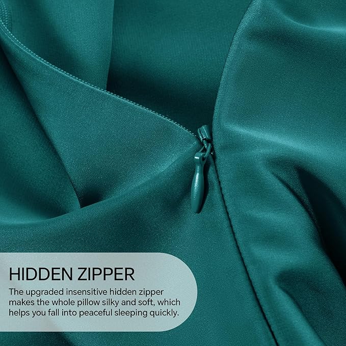 INFIIXSO Body Pillow Cover with Zipper, Luxury Mulberry Silk Body Pillow Case 20x54 Inches, Ultra Smooth and Soft Cooling Long Pillowcase, Gift for Women, Men(Teal)