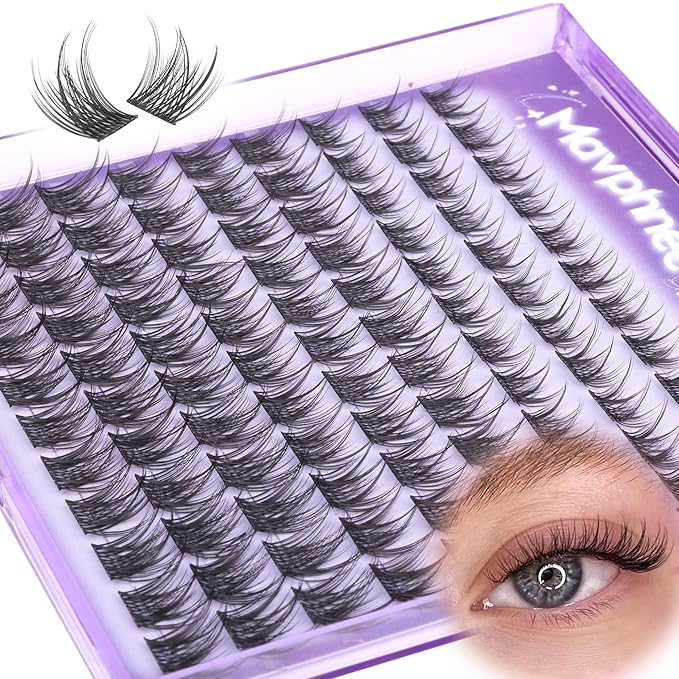 Natural Lash Clusters 8MM 10MM 12MM Eyelash Clusters Short Wispy DIY Lash Extensions CC Curve Individual Lashes Fluffy Cluster Eyelash Extensions for Clean Girl & No Makeup