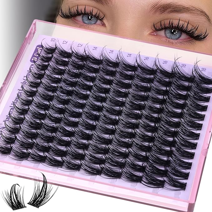 Manga Lash Clusters With Spikes DIY Cluster Eyelash Extensions 10-18mm Soft Thin Band Individual Lashes Natural Wispy Lash Clusters by FANXITON