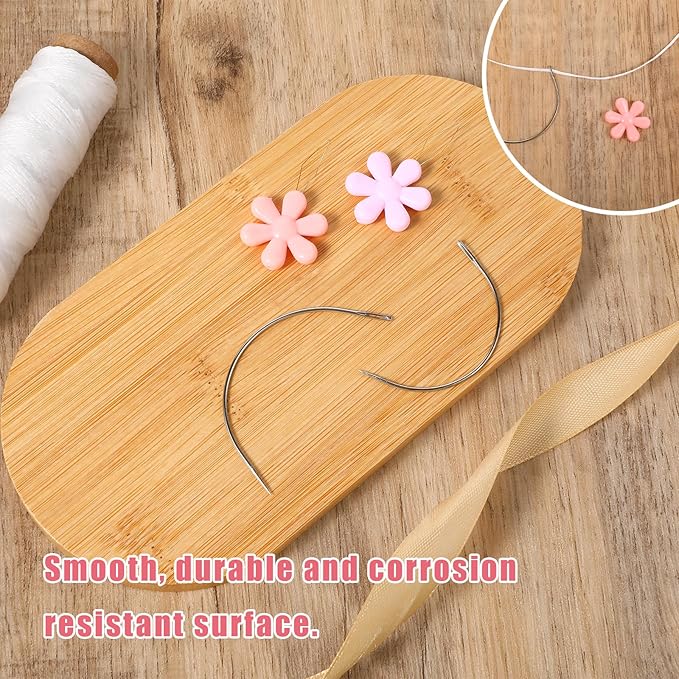 42PCS Curved Needles Sewing 1.4"/1.5"/2"/2.3" C Type Upholstery Needle Hand Weaving Sewing Needles for Carpet Leather Canvas Repairing, Blocking Knitting, Modelling and Crafts