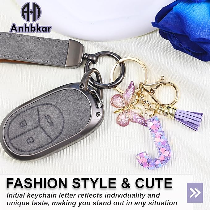 Alphabet Initial Letter Keychain Cute Heart Resin - Letter Keychain for Backpack Charms - Initial Keychains for Women