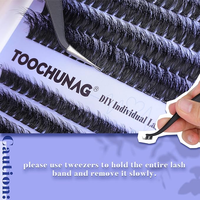 Lash Clusters 30D+40D Wispy Eyelash Clusters D Curl Individual Lashes 9-15mm Cluster Eyelash?Extensions 280pcs False Mink Eyelashes DIY Flat Lash Extension by TOOCHUNAG