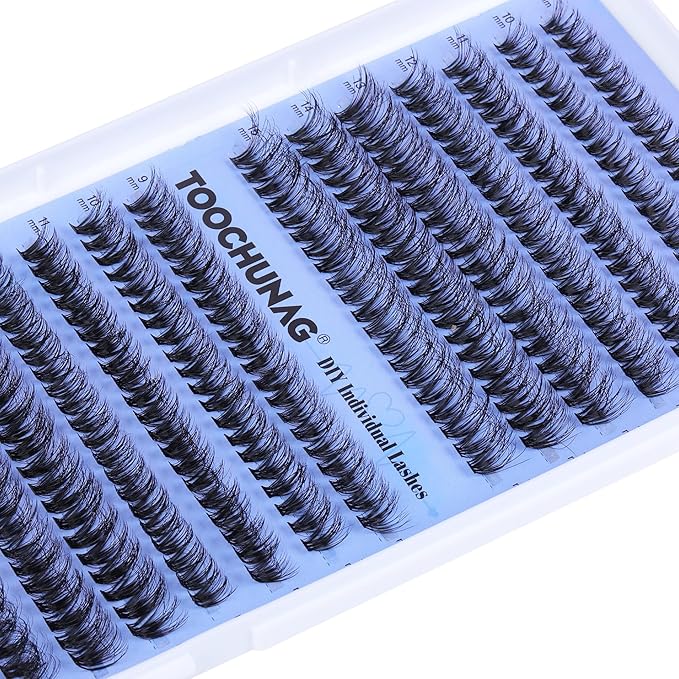 Lash Clusters 30D+40D Wispy Eyelash Clusters D Curl Individual Lashes 9-15mm Cluster Eyelash?Extensions 280pcs False Mink Eyelashes DIY Flat Lash Extension by TOOCHUNAG
