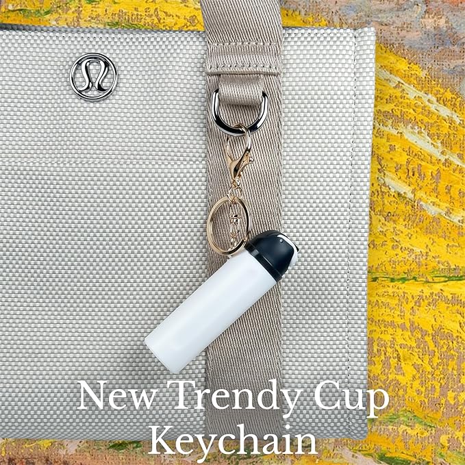 Mini Trendy Bottle Keychain Accessories Compatible with Owala Water Cute Tumbler Cup Chapstick Lip Balm Holder Charms