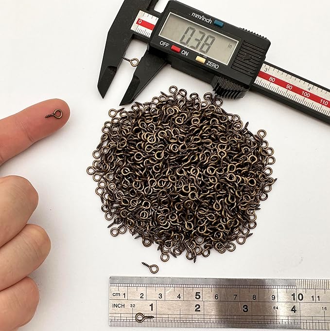 1000 Pcs Small Eye Pins Screws Jewelry Making Eyelets Pins for Craft Bronze 10 x 5mm