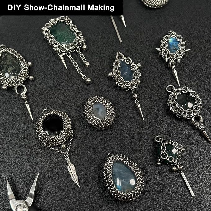 500Pcs 7mm Stainless Steel Open Jump Rings 15 Gauge Metal O Rings Single Loop Connectors for Jewelry Necklaces Bracelet Earrings Keychains Chainmail DIY Making