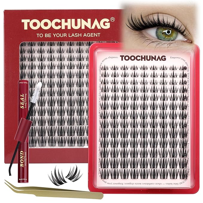TOOCHUNAG Fairy Lash Clusters Kit 8-18mm Manga Eyelash Extension Kit Wispy Cluster Lashes Extensions Anime Individual Lashes Clusters Kit with Bond and Seal and Tweezers