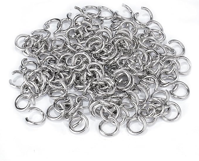 500Pcs 9mm Stainless Steel Open Jump Rings 15 Gauge Metal O Rings Single Loop Connectors for Jewelry Necklaces Bracelet Earrings Keychains Chainmail DIY Making