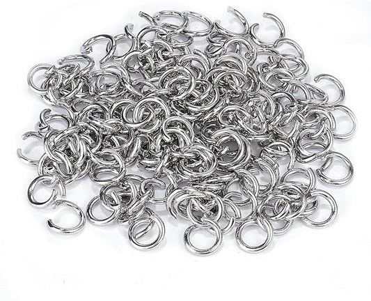 500Pcs 9mm Stainless Steel Open Jump Rings 15 Gauge Metal O Rings Single Loop Connectors for Jewelry Necklaces Bracelet Earrings Keychains Chainmail DIY Making