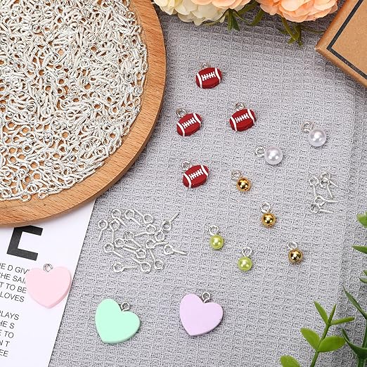 AUGSUN Eye Screws,500 Pcs Silver Screw Eye Pins 10 x 5 mm Mini Eye Hooks Screw for Crafts DIY Projects and Cork Top Bottles