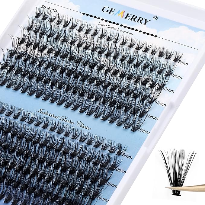 Natural Lash Clusters Eyelash Clusters 280 PCS D Curl Lash Clusters Eyelash Extensions Soft&Natural Individual Lashes Mink Cluster Lashes DIY At Home Lash Extension Clusters (30D/40D-D, 8-16mm)