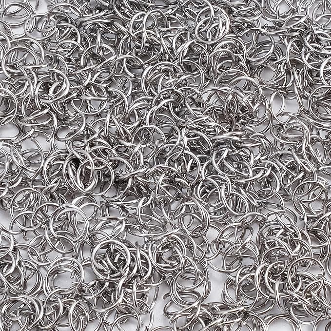 2000Pcs 8mm Stainless Steel Open Jump Rings 20 Gauge Metal O Rings Single Loop Connectors for Jewelry Necklaces Bracelet Earrings Keychains Chainmail DIY Making