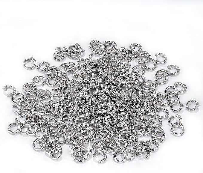 500Pcs 8mm Stainless Steel Open Jump Rings 15 Gauge Metal O Rings Single Loop Connectors for Jewelry Necklaces Bracelet Earrings Keychains Chainmail DIY Making