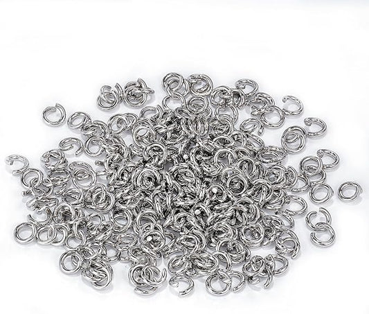 500Pcs 8mm Stainless Steel Open Jump Rings 15 Gauge Metal O Rings Single Loop Connectors for Jewelry Necklaces Bracelet Earrings Keychains Chainmail DIY Making
