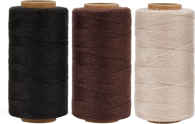 Lusecarl Needle and Thread for Hair Extensions 3 Rolls Hair Weave Sewing Threads with 10 Pcs C J I Shape Curved Upholstery Needles for Hand Sewing, Hair Extensions, Making Wigs DIY (10+3, 3Color)