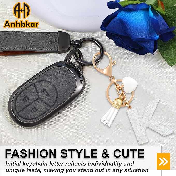 Alphabet Initial Letter Keychain Cute Heart Resin - Letter Keychain for Backpack Charms - Initial Keychains for Women