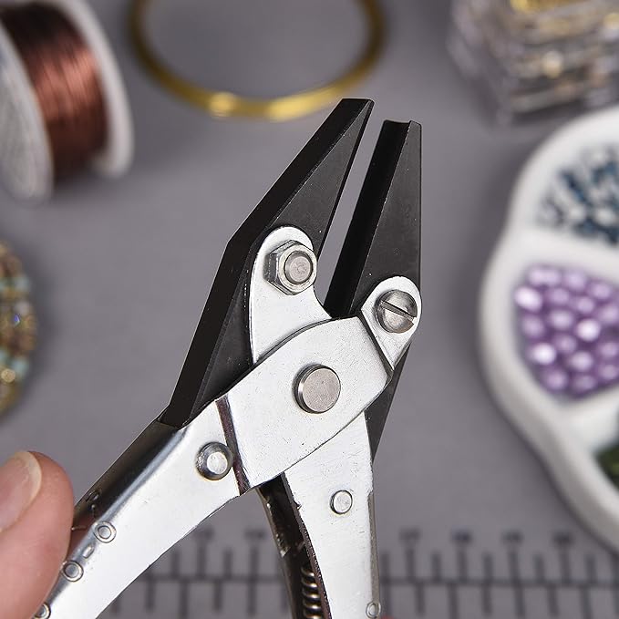 The Beadsmith Half Round and Concave Parallel Pliers – 5.5 inches (140mm) Steel tool for jewelry making, with spring