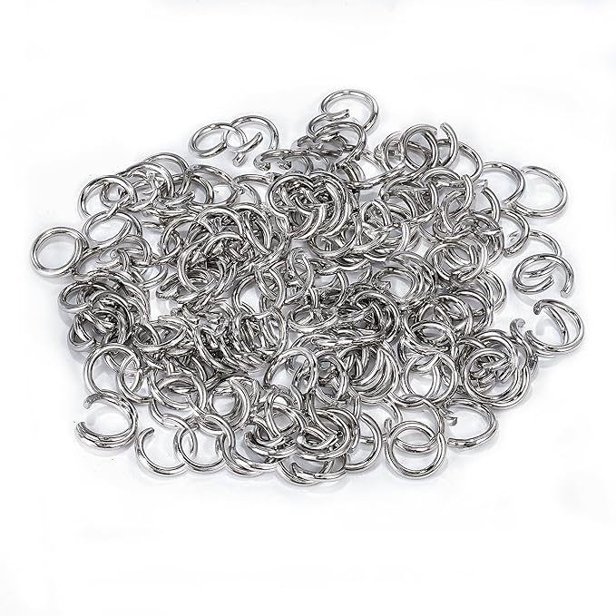 500Pcs 10mm Stainless Steel Open Jump Rings 15 Gauge Metal O Rings Single Loop Connectors for Jewelry Necklaces Bracelet Earrings Keychains Chainmail DIY Making