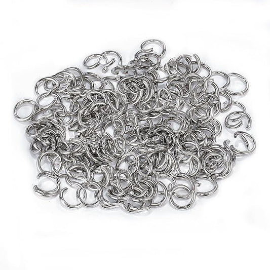 500Pcs 10mm Stainless Steel Open Jump Rings 15 Gauge Metal O Rings Single Loop Connectors for Jewelry Necklaces Bracelet Earrings Keychains Chainmail DIY Making